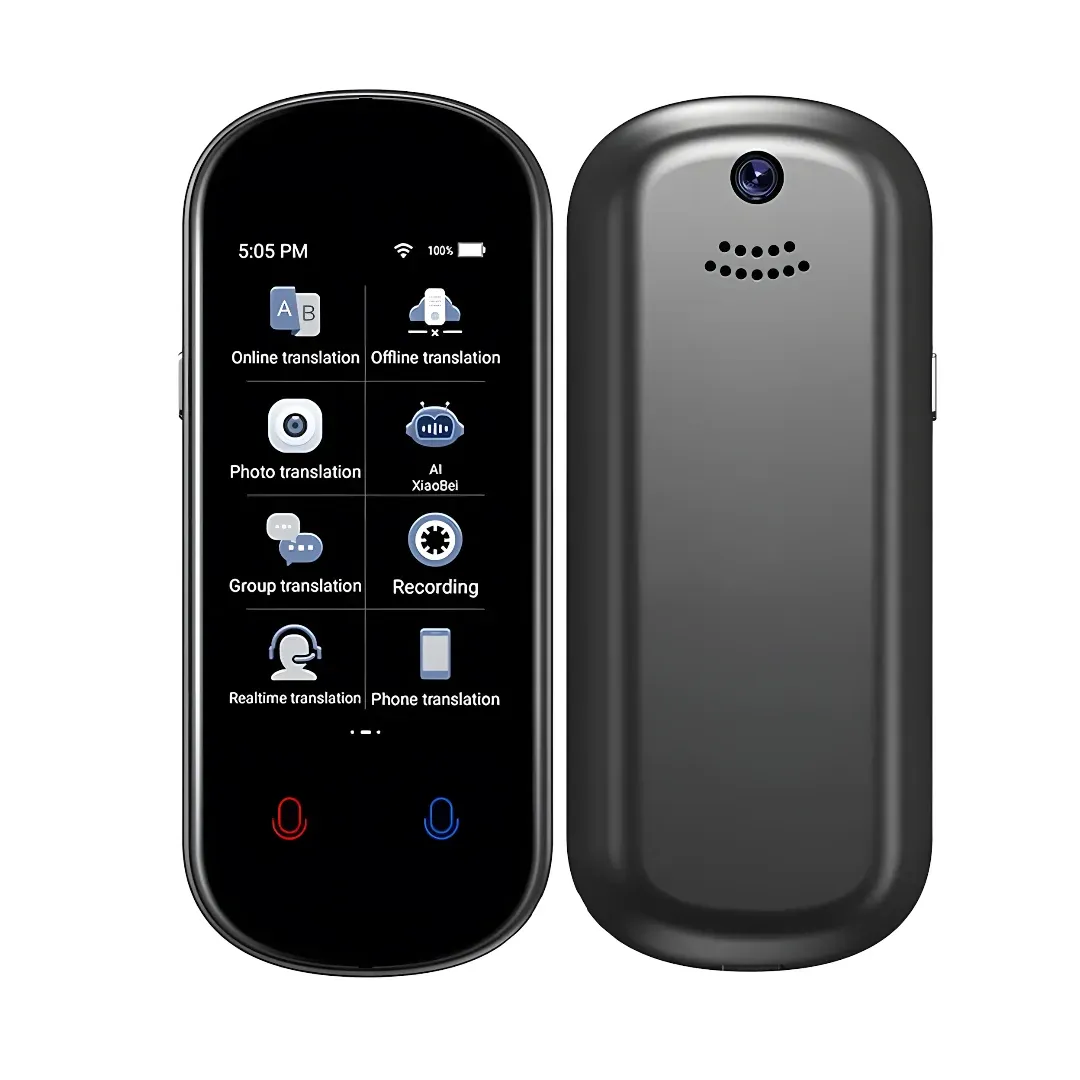 A black mobile phone with a camera on top of it, set against a white background. The phone has a sleek, modern design with a glossy black finish. It has a large touchscreen display and a few buttons on the back. The camera is located on the top right corner of the phone and is surrounded by a thin black border.